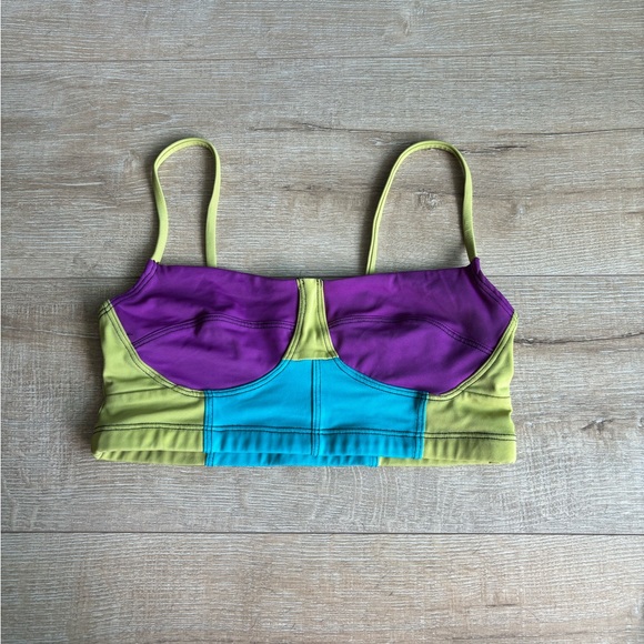 Onzie Colorblock Bustier Sports Bra Crop Top, size S/M - Picture 2 of 5
